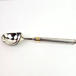 Vintage Ice Cream Scoop Silver Tone with Gold Tone Trim Retro 8 inch Classy